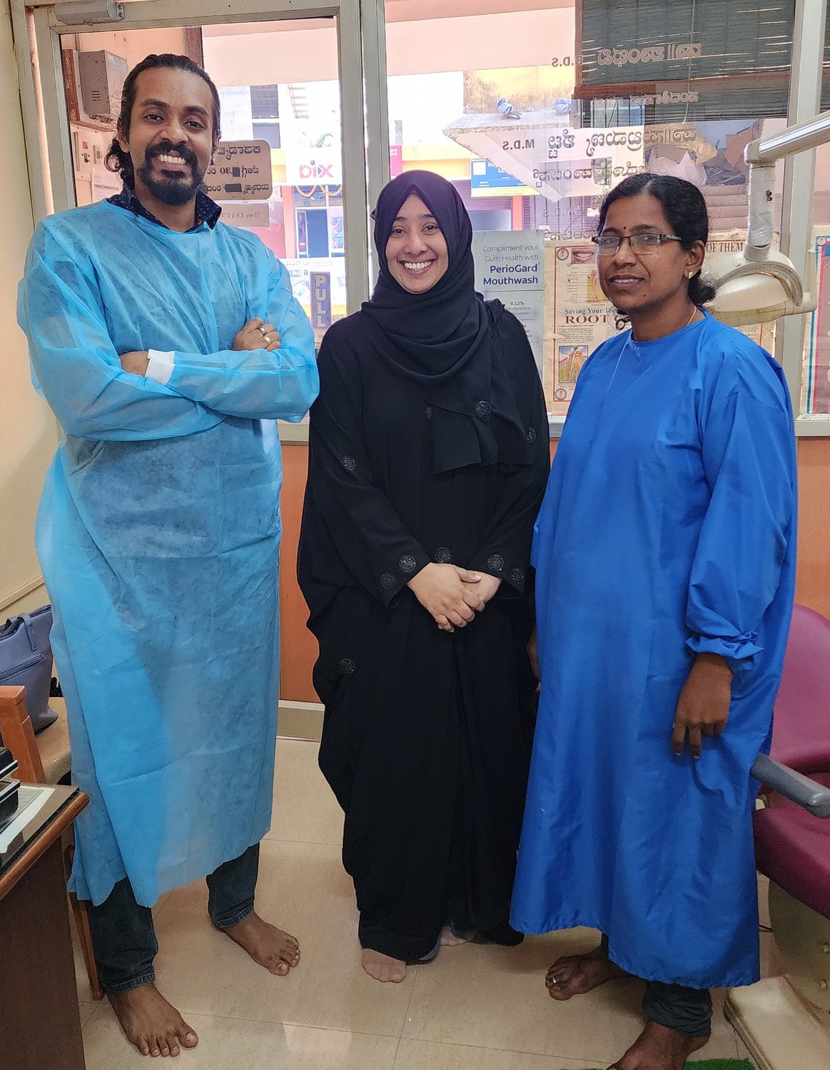 Dr. Keerthan with a patient