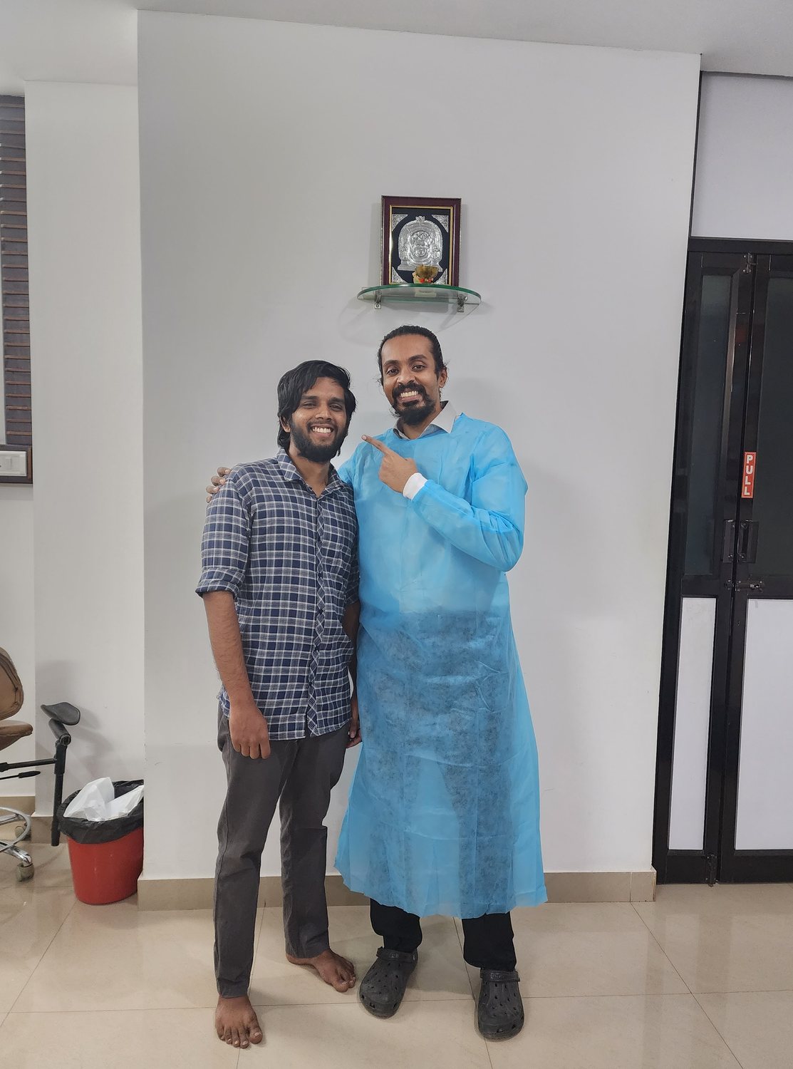 Dr. Keerthan with patients