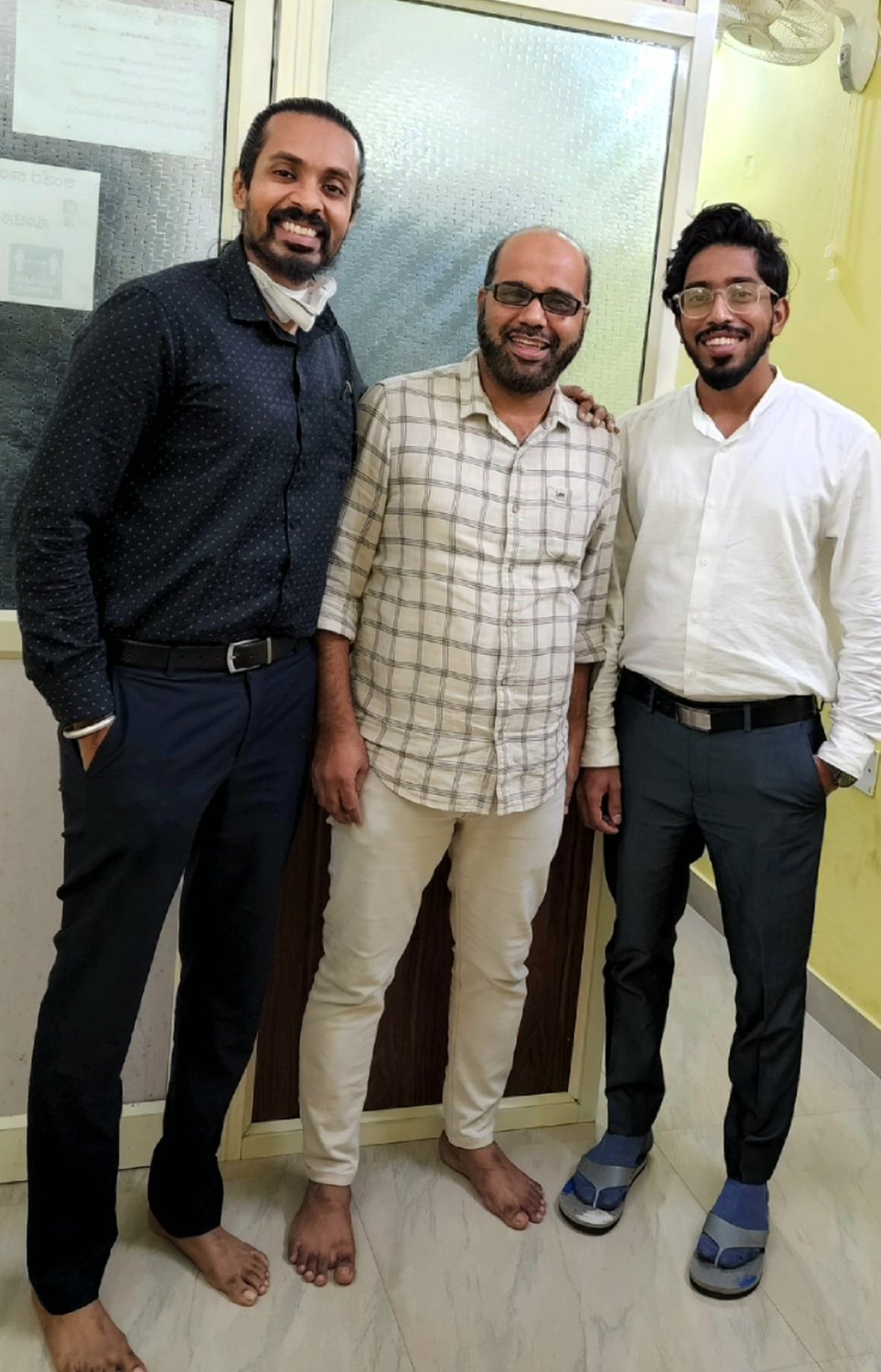 Dr. Keerthan with two colleagues