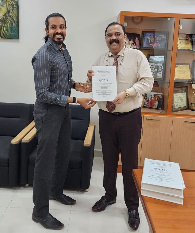 Dr. Keerthan Shashidhar submitting his PhD thesis