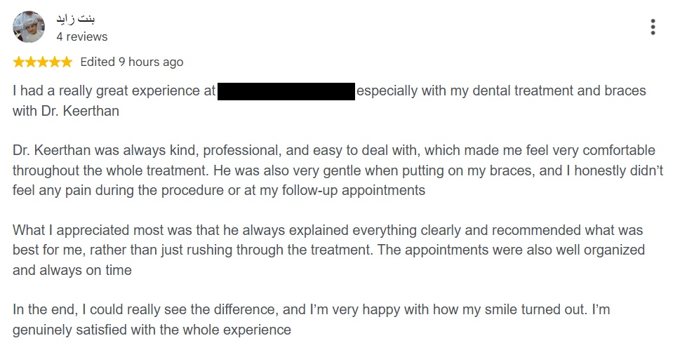 Google review screenshot